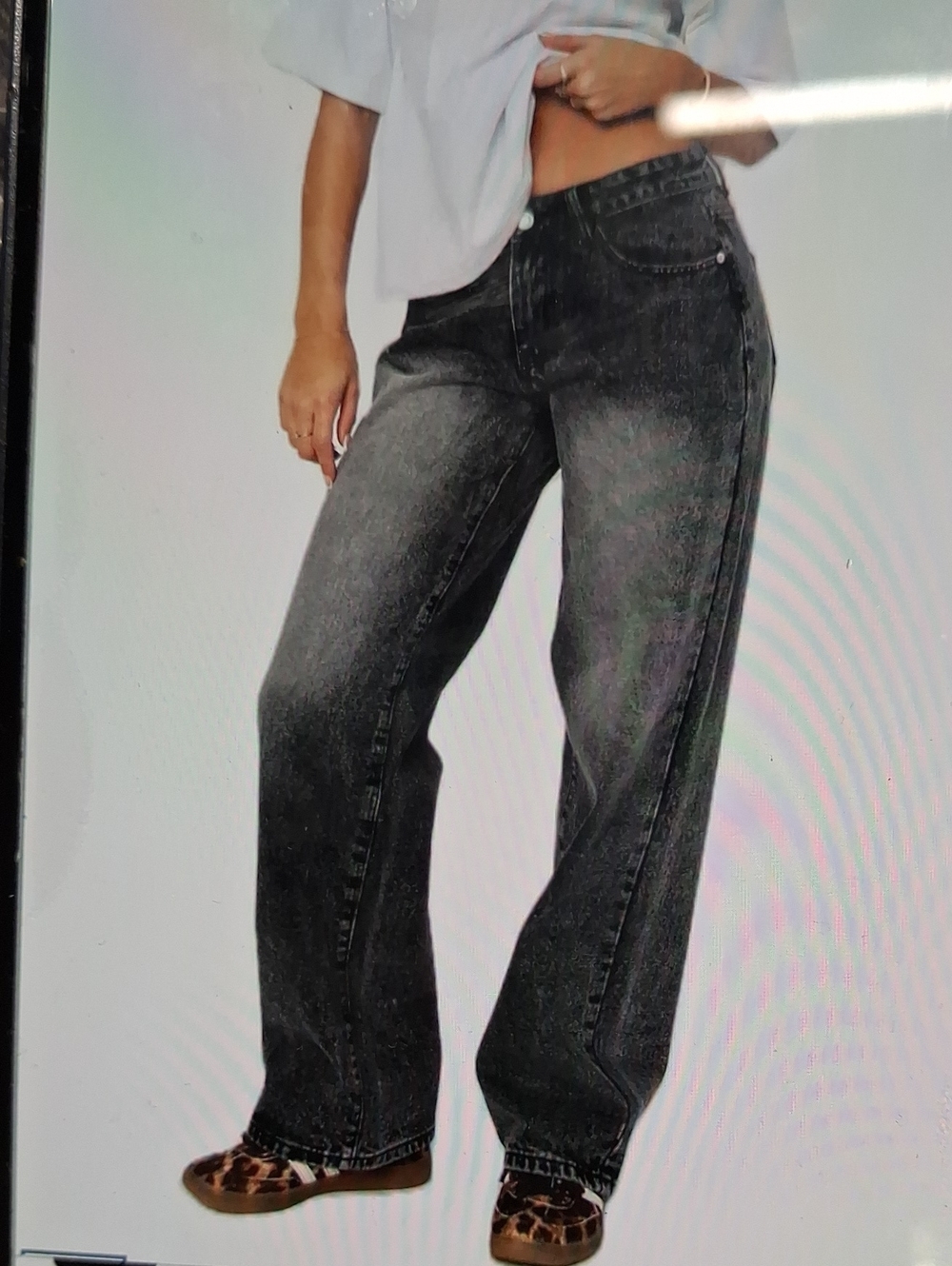 NWT Womens Low Rise Baggy Vintage Boyfriend Straight Wide Leg Jeans